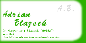 adrian blazsek business card